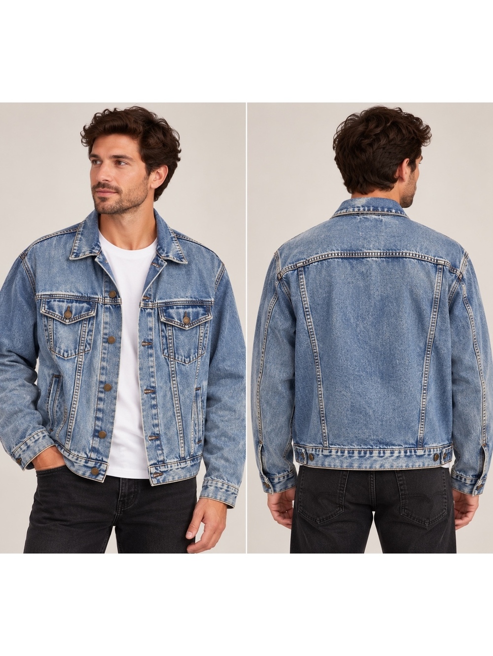 Vintage Y2K GAP Blue Jeans World Standard Denim Trucker Jacket L 174409